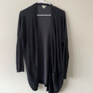 Wet Seal Sweater Cardigan, Charcoal, M
